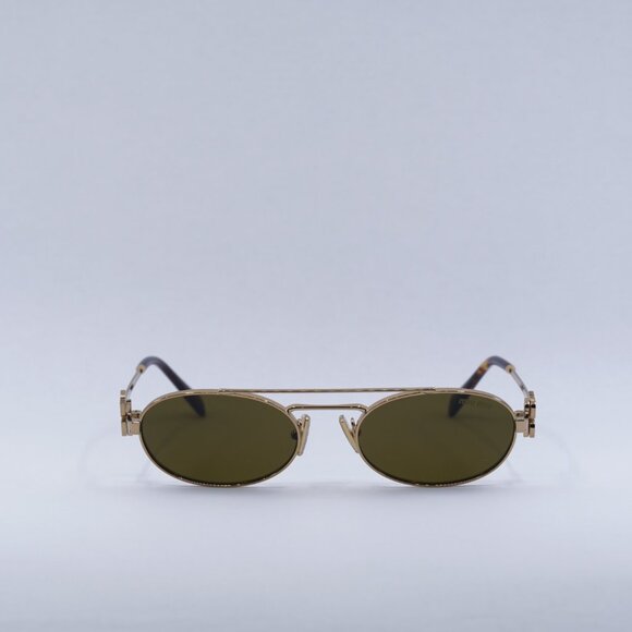 🕶️ New Miu Miu MU54ZS 7OE09Z Sunglasses - Brass Gold Frame, Dark Brown Lenses - Picture 3 of 12